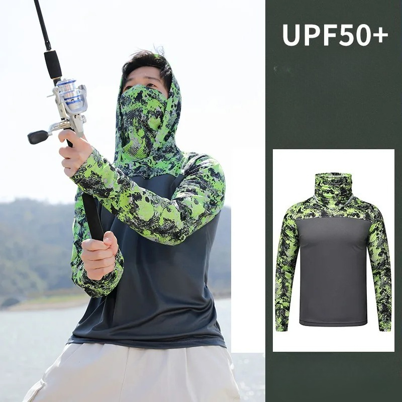Fishing Shirt Hooded Men Sunsc – обзор и цена Fishing Mask Sun Protection