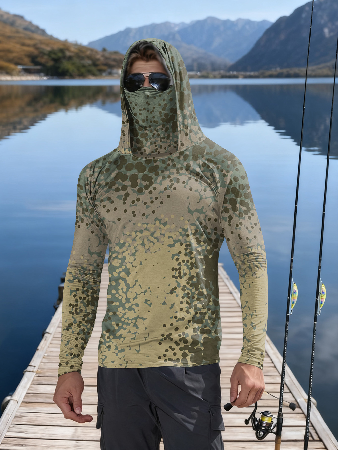 Men's Fishing Hooded Long-Slee – обзор и цена Fishing Shirt Uv Protection