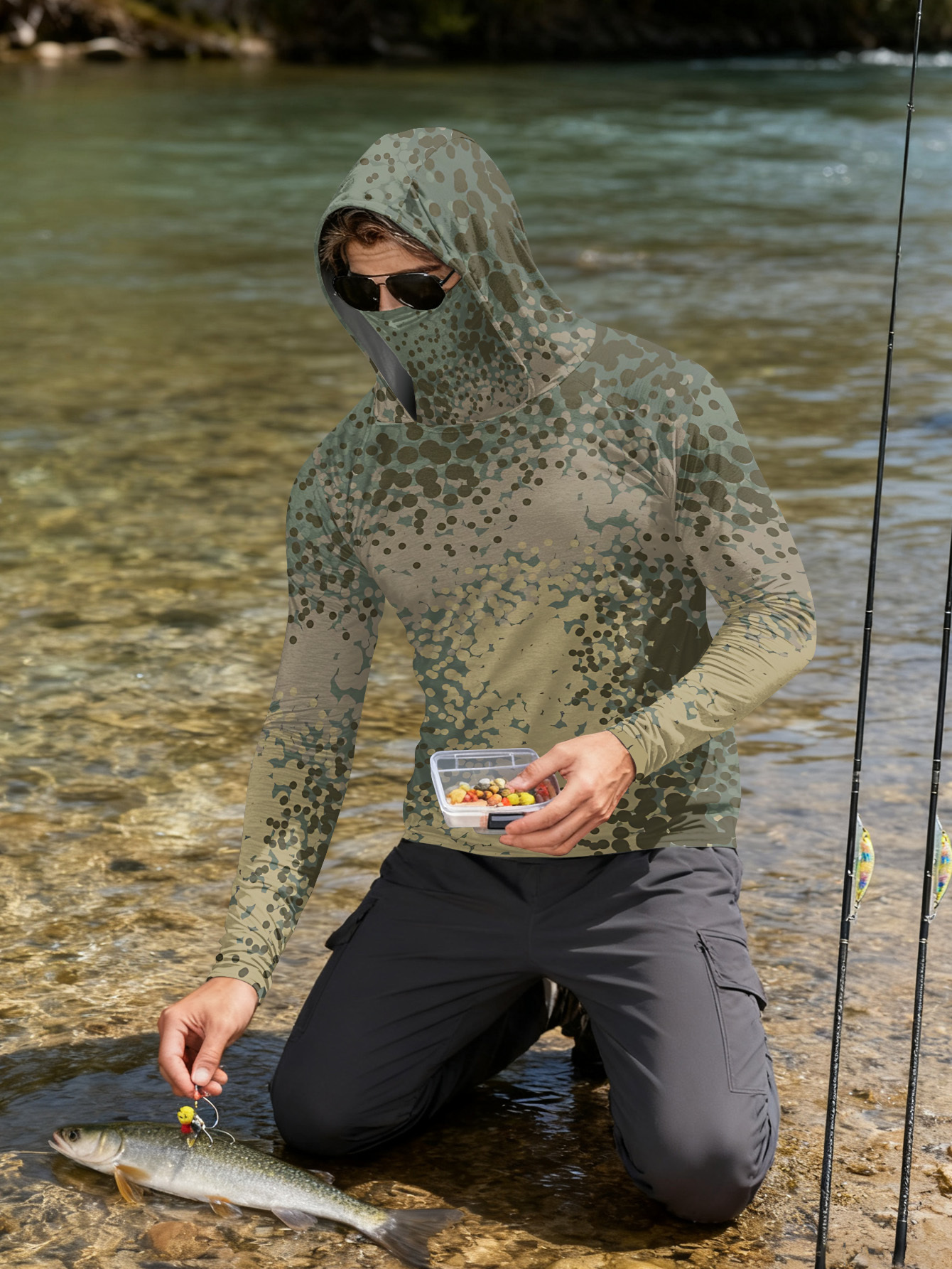 Men's Fishing Hooded Long-Slee – обзор и цена Fishing Shirt Uv Protection