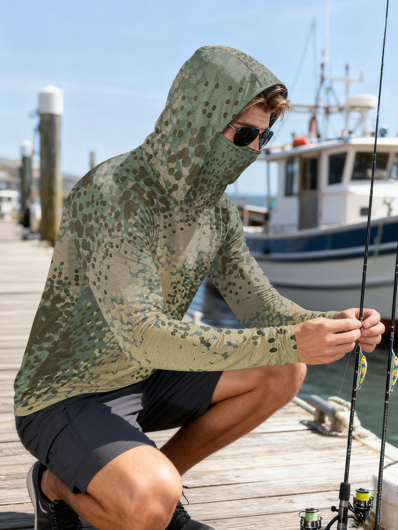 Men's Fishing Hooded Long-Slee – обзор и цена Fishing Shirt Uv Protection