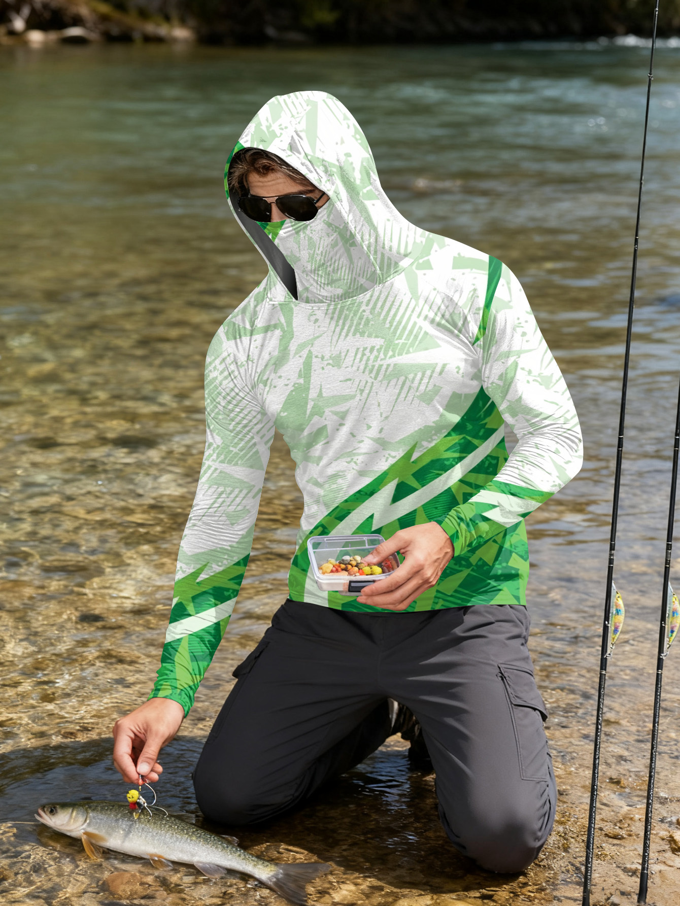 Men's Fishing Hooded Long-Slee – обзор и цена Fishing Shirt Uv Protection