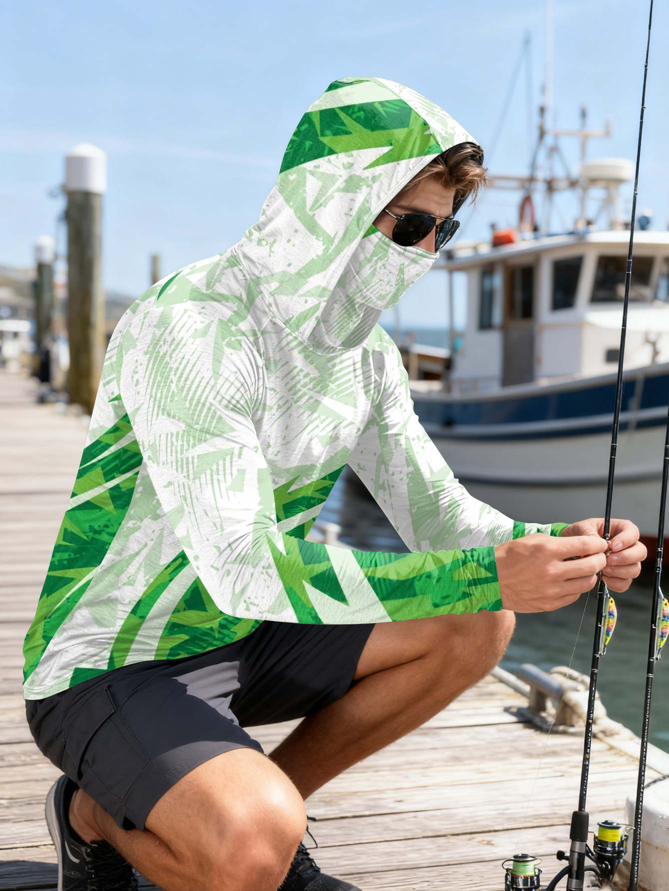 Men's Fishing Hooded Long-Slee – обзор и цена Fishing Shirt Uv Protection