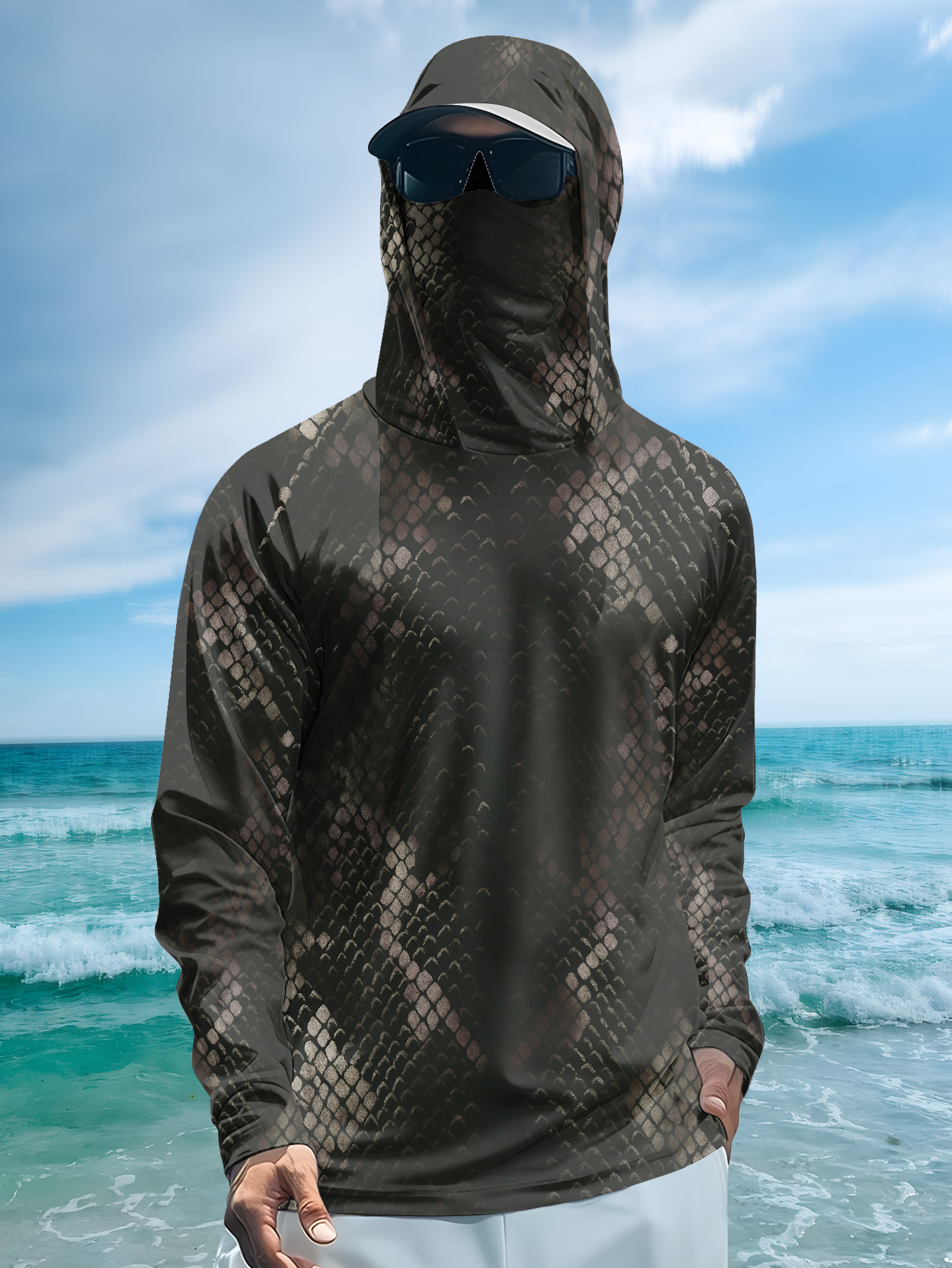 Men's Fishing Hooded Long-Slee – обзор и цена Fishing Shirt Uv Protection