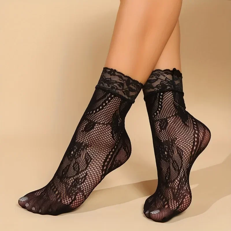5 Pairs Floral Lace Socks Thin – обзор и цена Fishing Socks