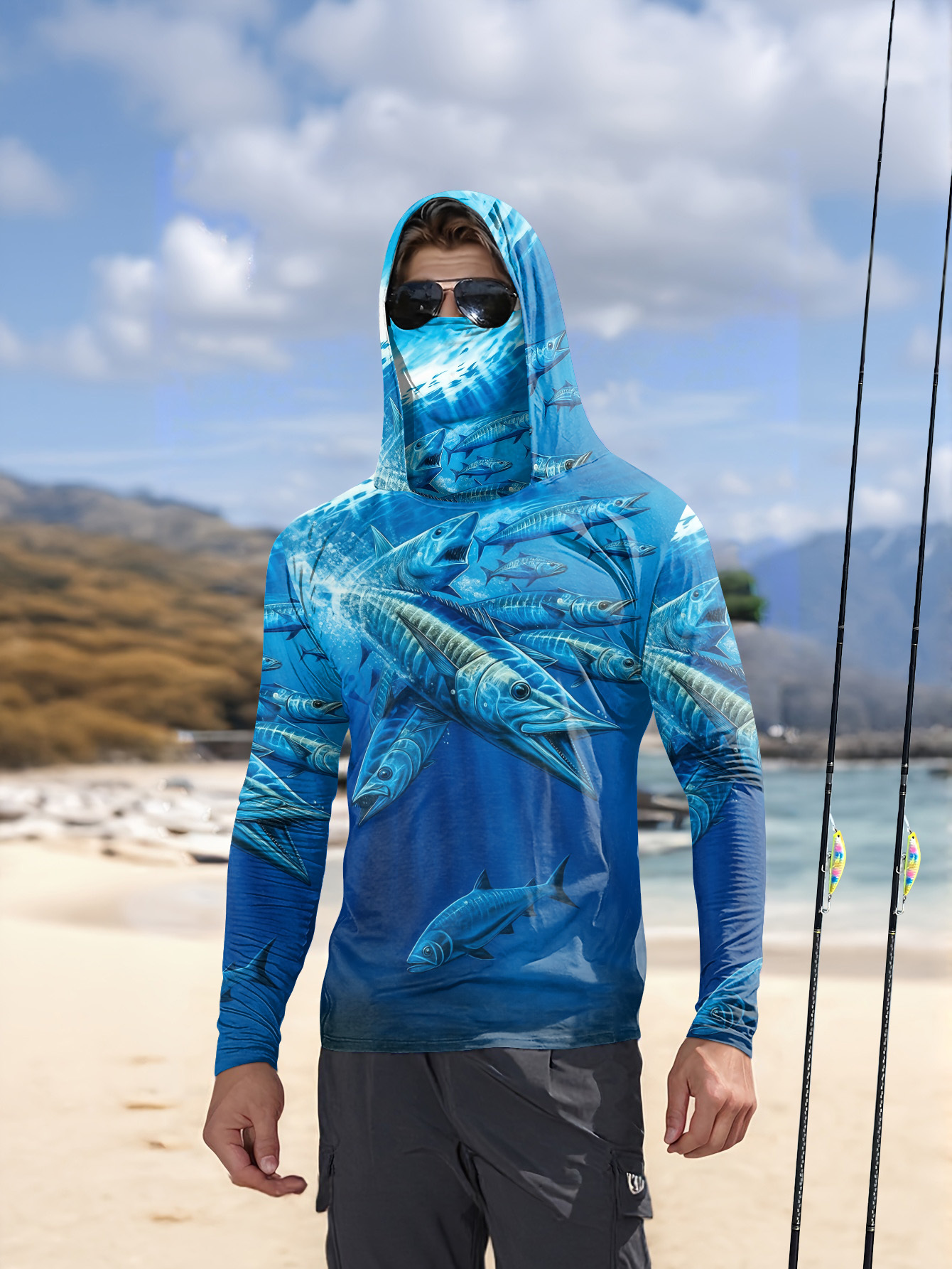 Men Hood Fishing Shirt long sl – обзор и цена Fishing Shirt Uv Protection