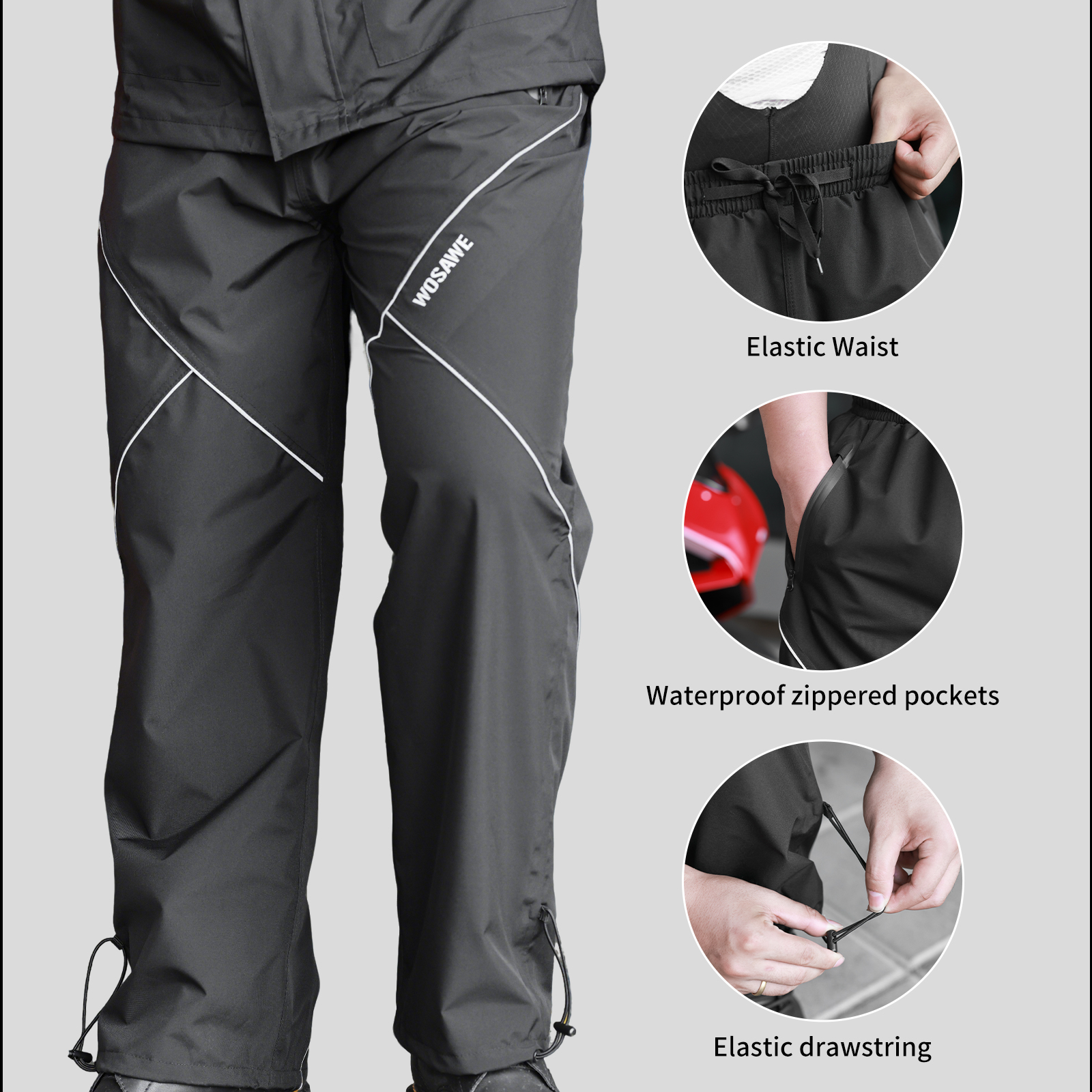 WOSAWE Cycling Rain Pants Wate – обзор и цена Fishing Rain Suit
